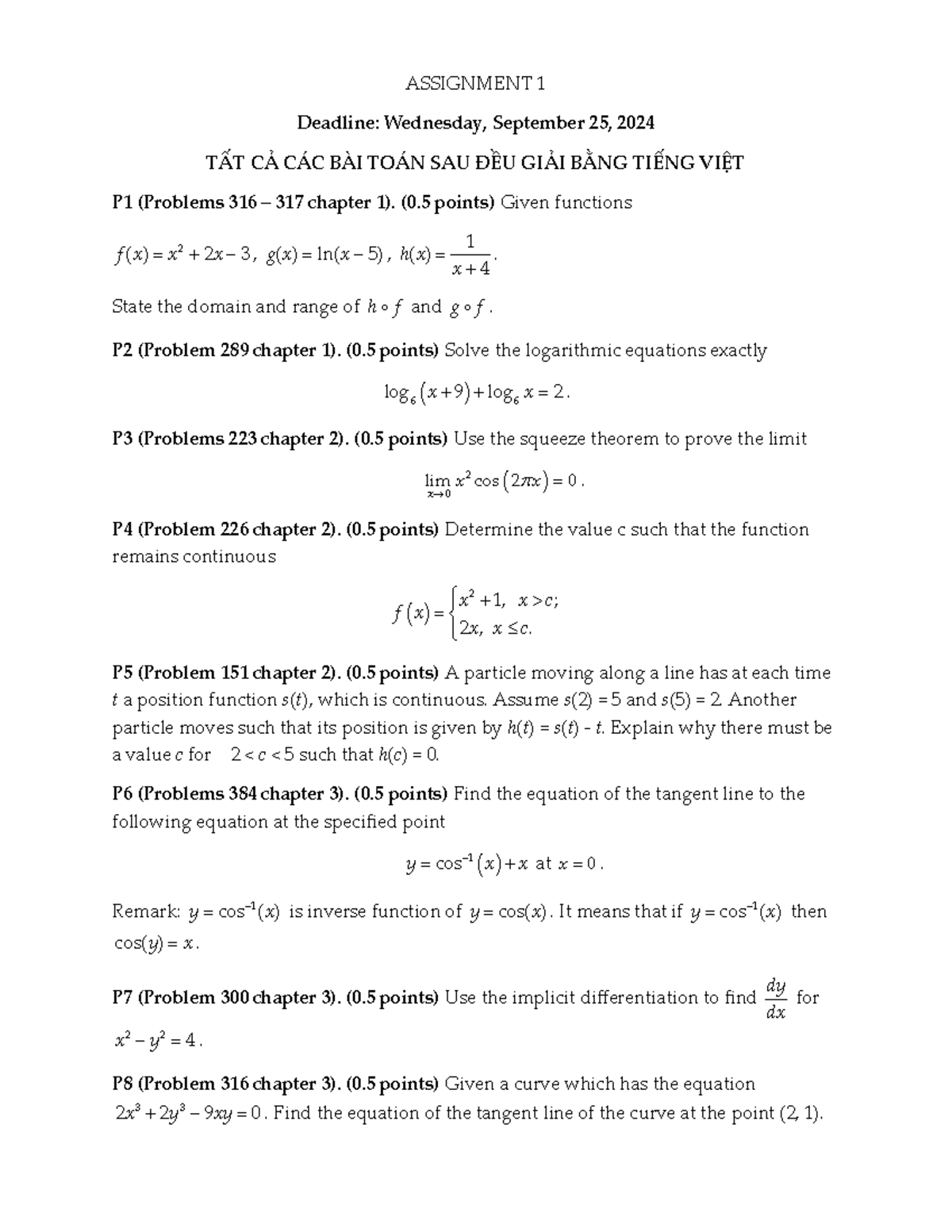 Assignment 1 Solutions for MAE101 - Fall 2024 - Studocu