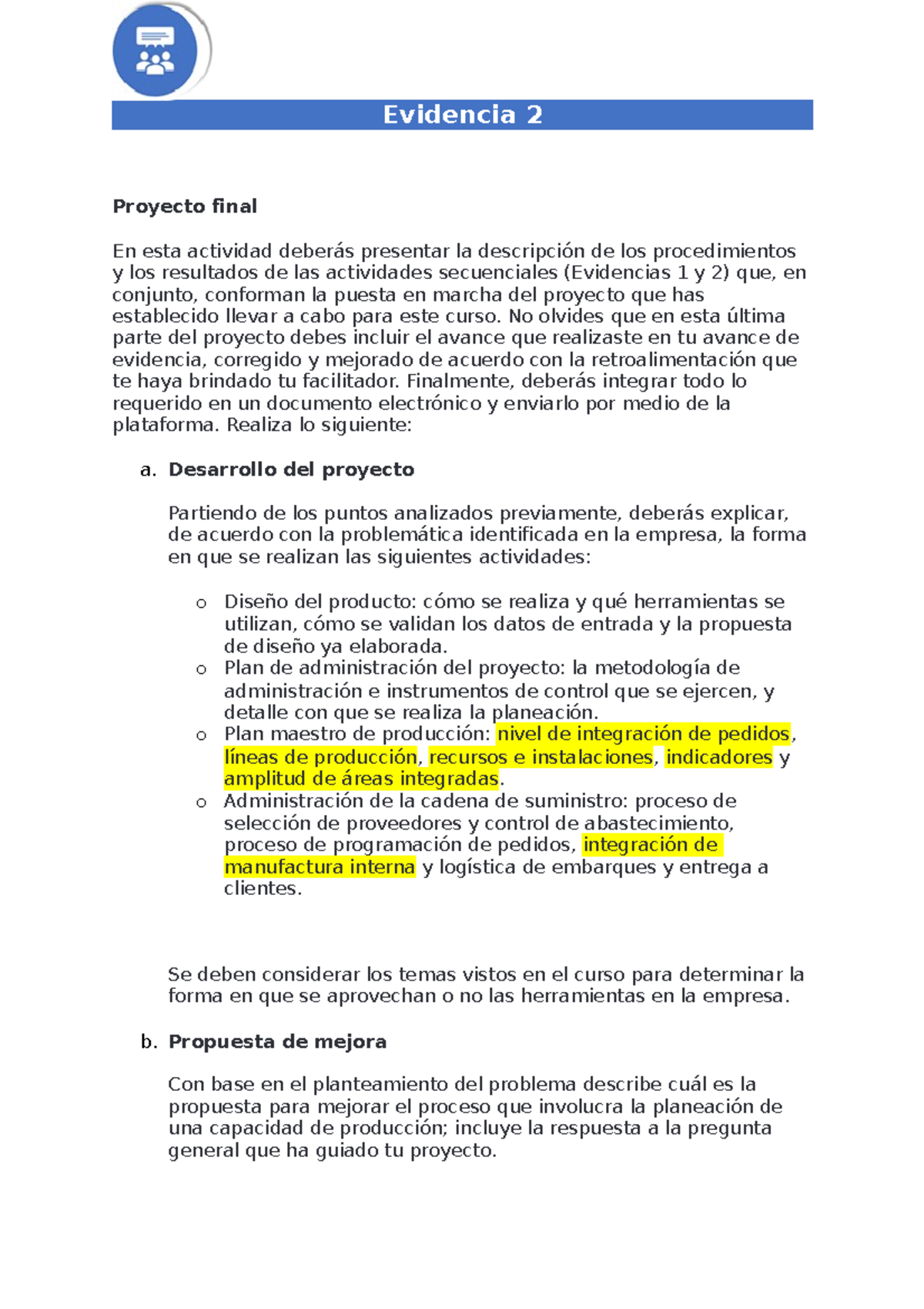 Evidencia 2: Proyecto Final y Propuestas de Mejora en Administración ...