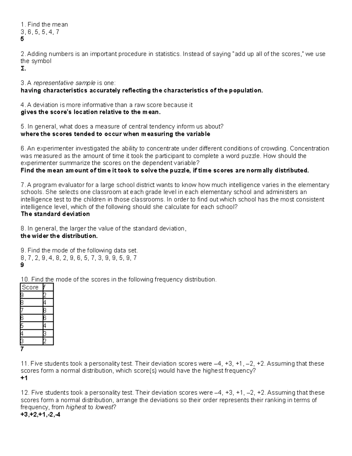 Exam 2 Review: Key Concepts from Chapters 3 and 4 in Statistics - Studocu