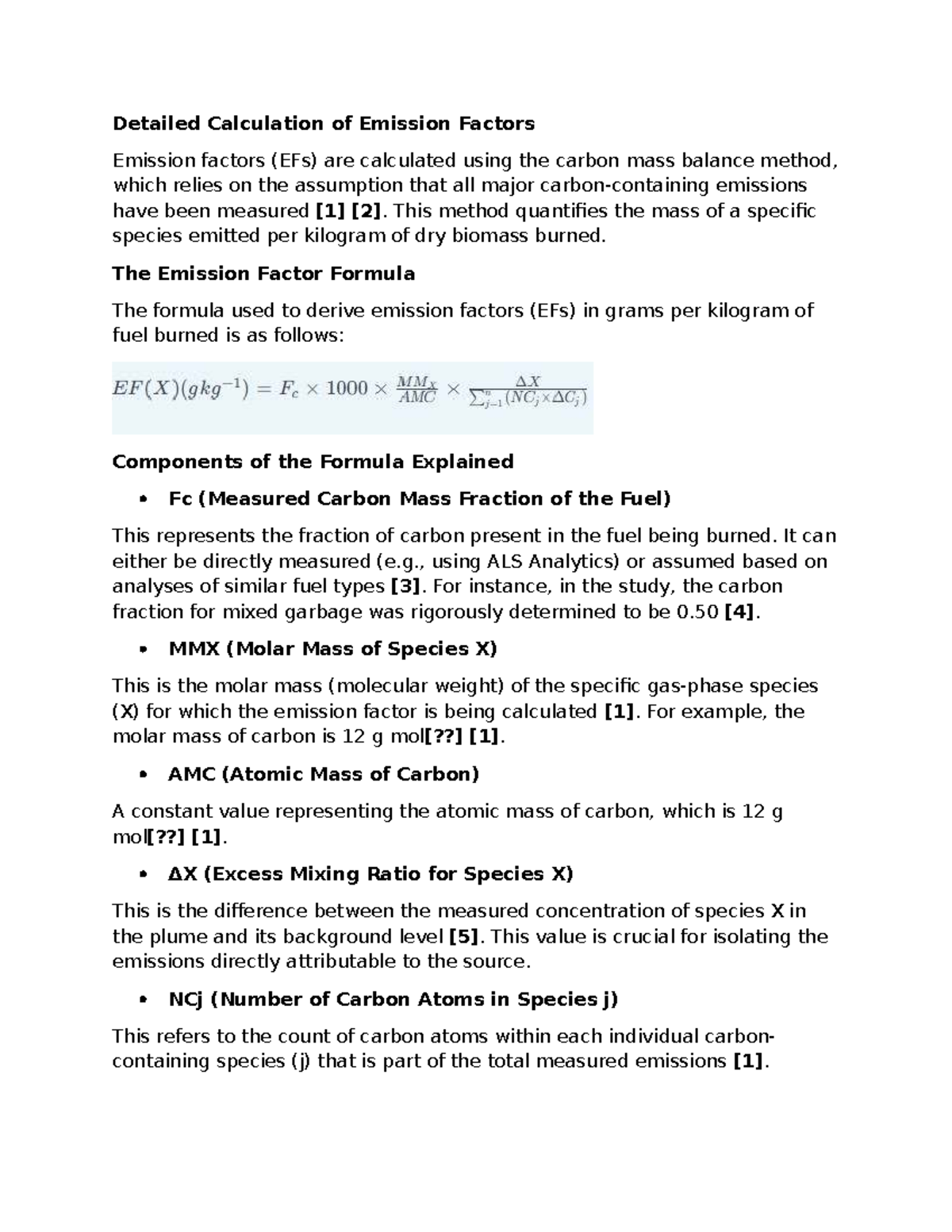 Emission Factor Calculation Methodology for EFS 101 - Studocu