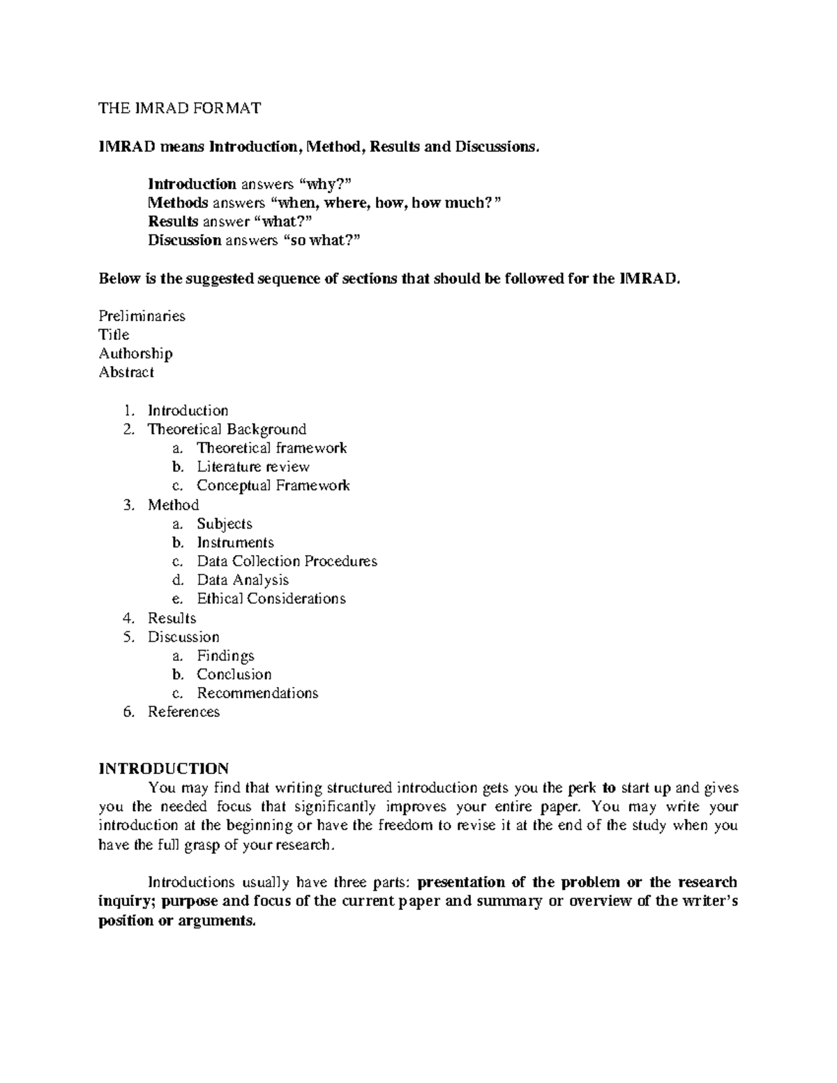 IMRAD Format Guide: Structure for Research Papers (Ilide - SSSS) - Studocu