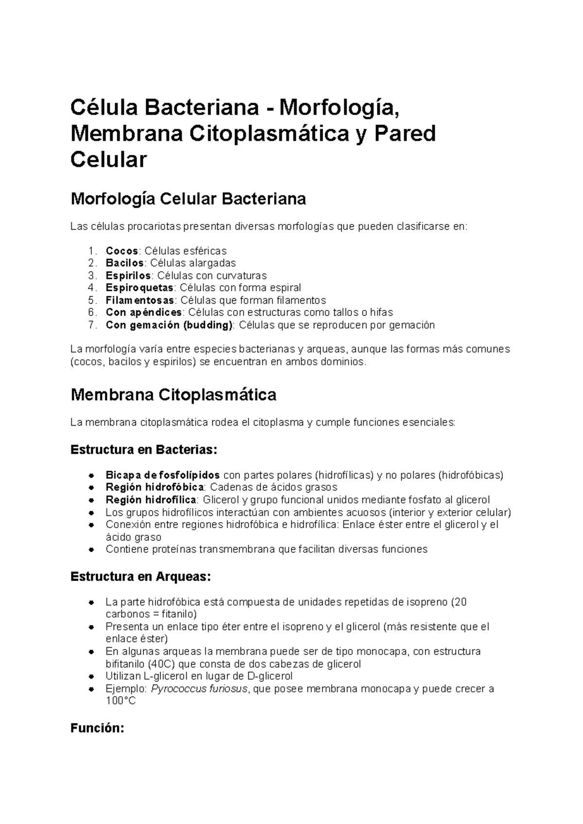 Morfología y Funciones de Células Bacterianas - PC1 - Studocu