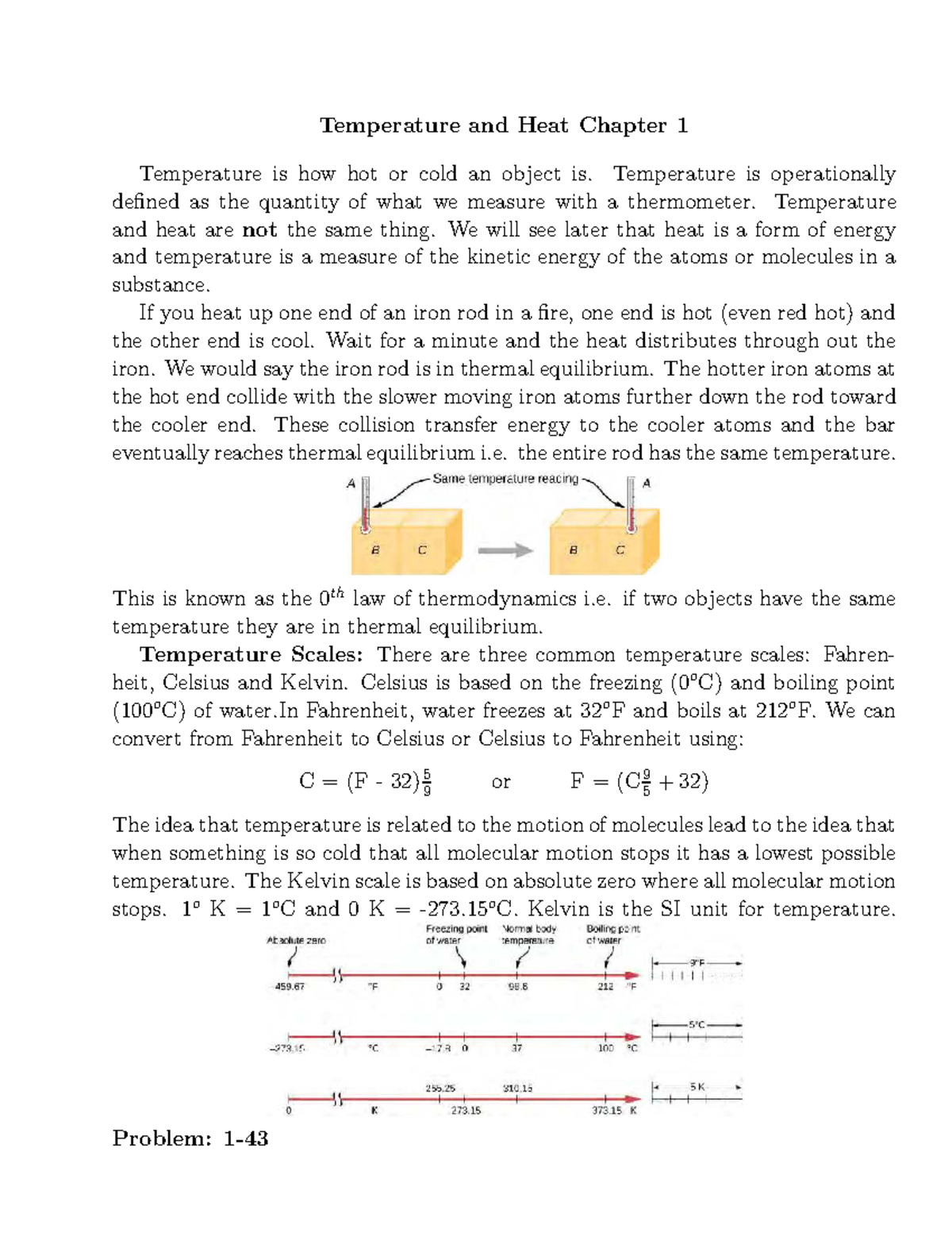 CHEM 101 - Heat and Temperature Summary for Chapter 1 - Studocu