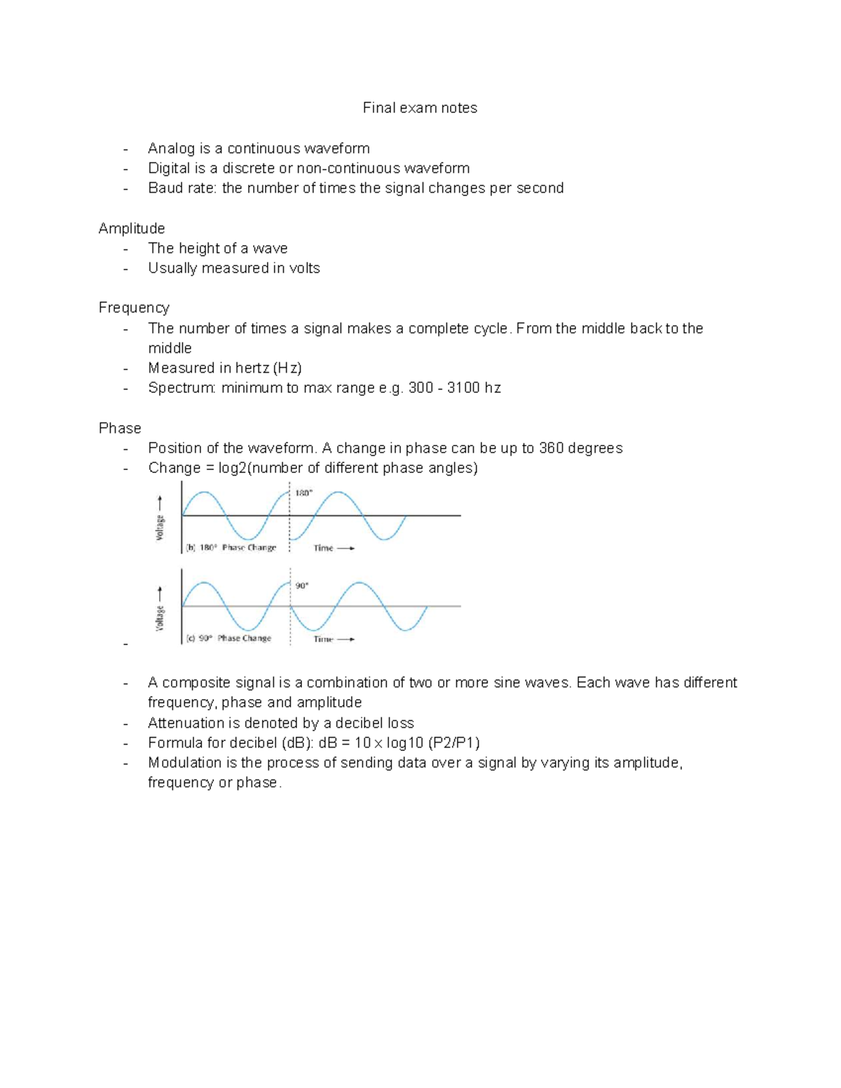 CSIT127 Final Exam Notes on Data Communication and Networking Concepts ...