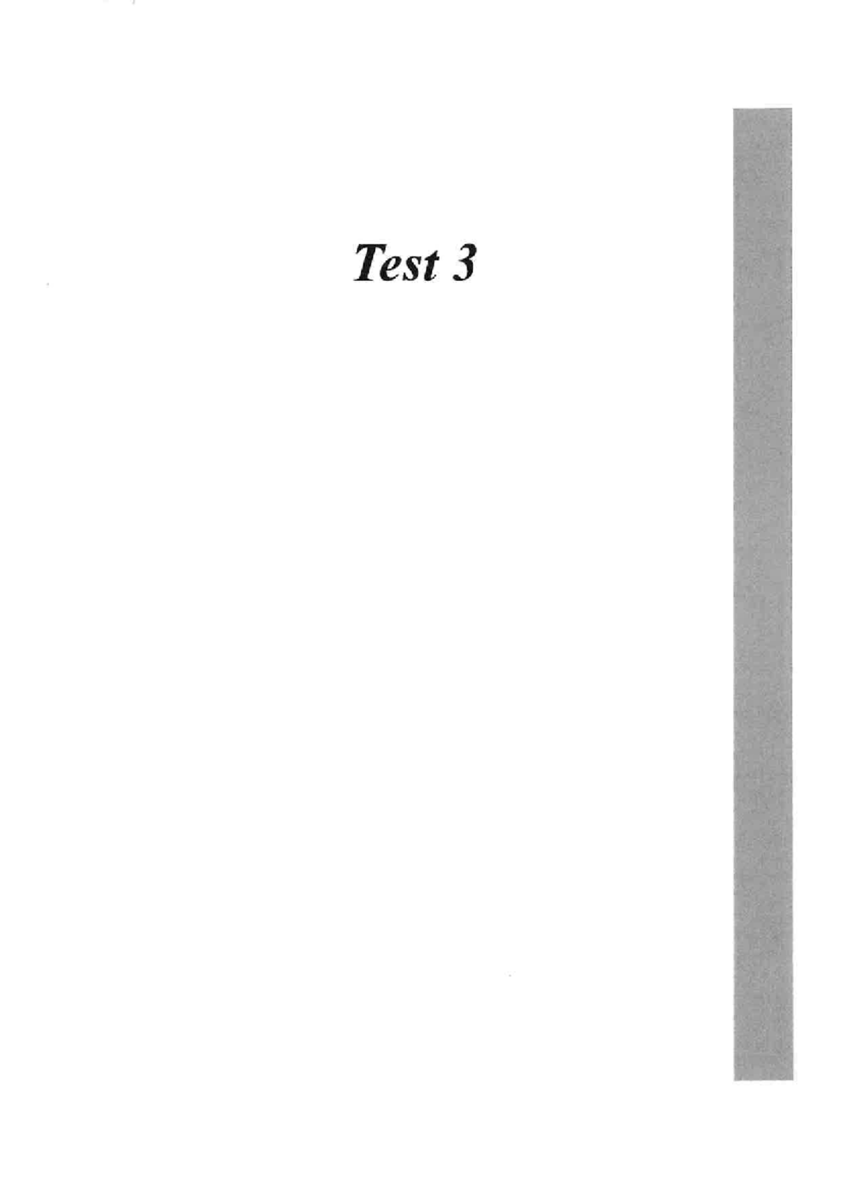 Test 3 - Cambridge Exam Practice Paper 1 Reading and Writing - Studeersnel