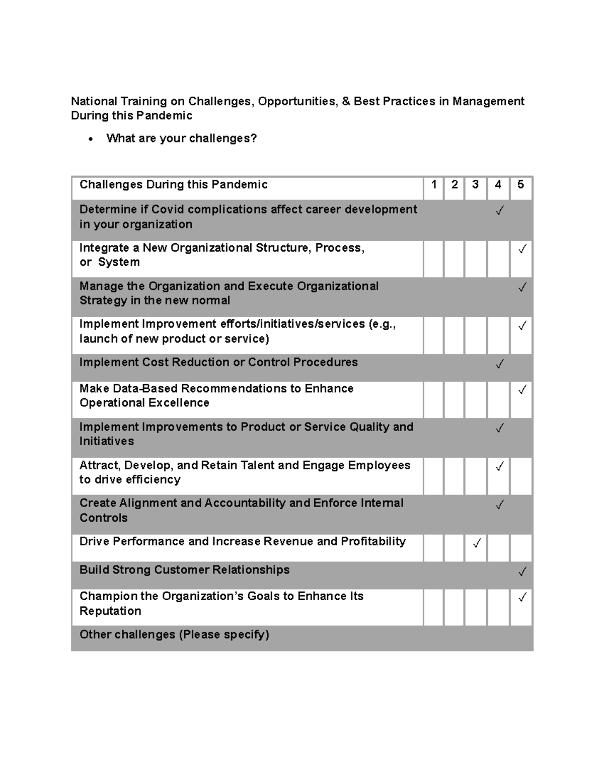 What are challenges - National Training on Challenges, Opportunities ...