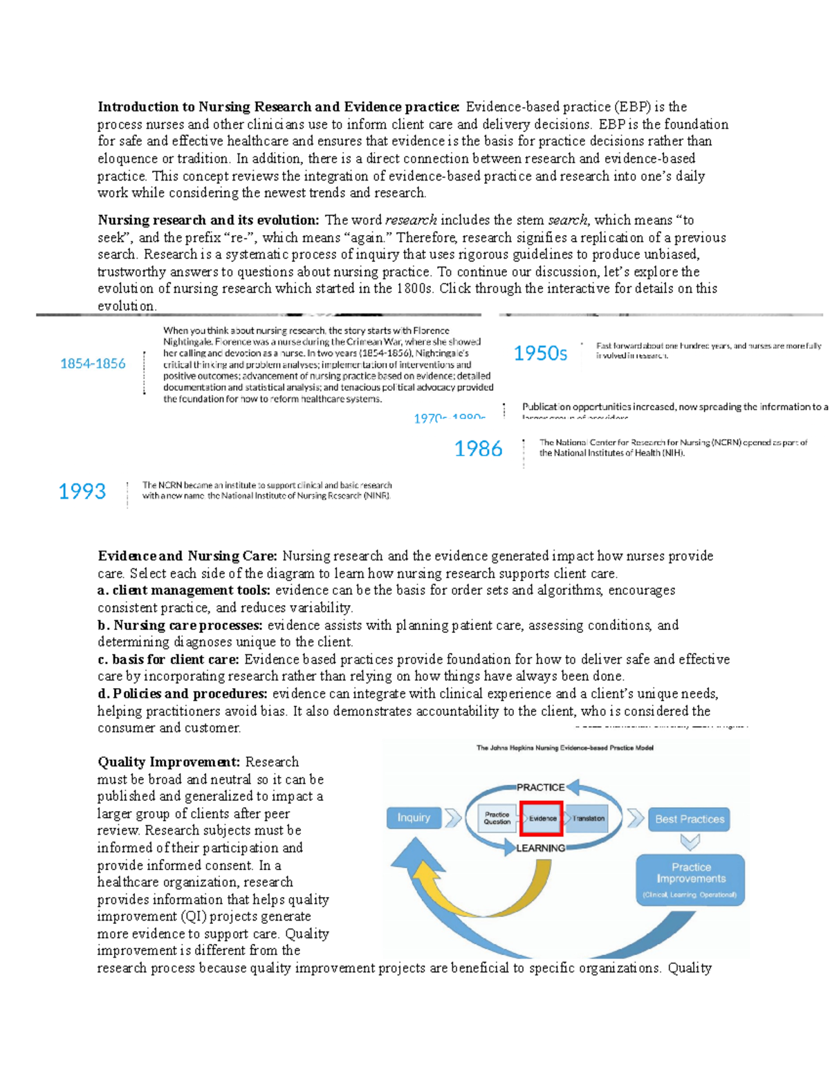 N318 Nursing Research - Comprehensive Evidence-Based Practice Notes ...