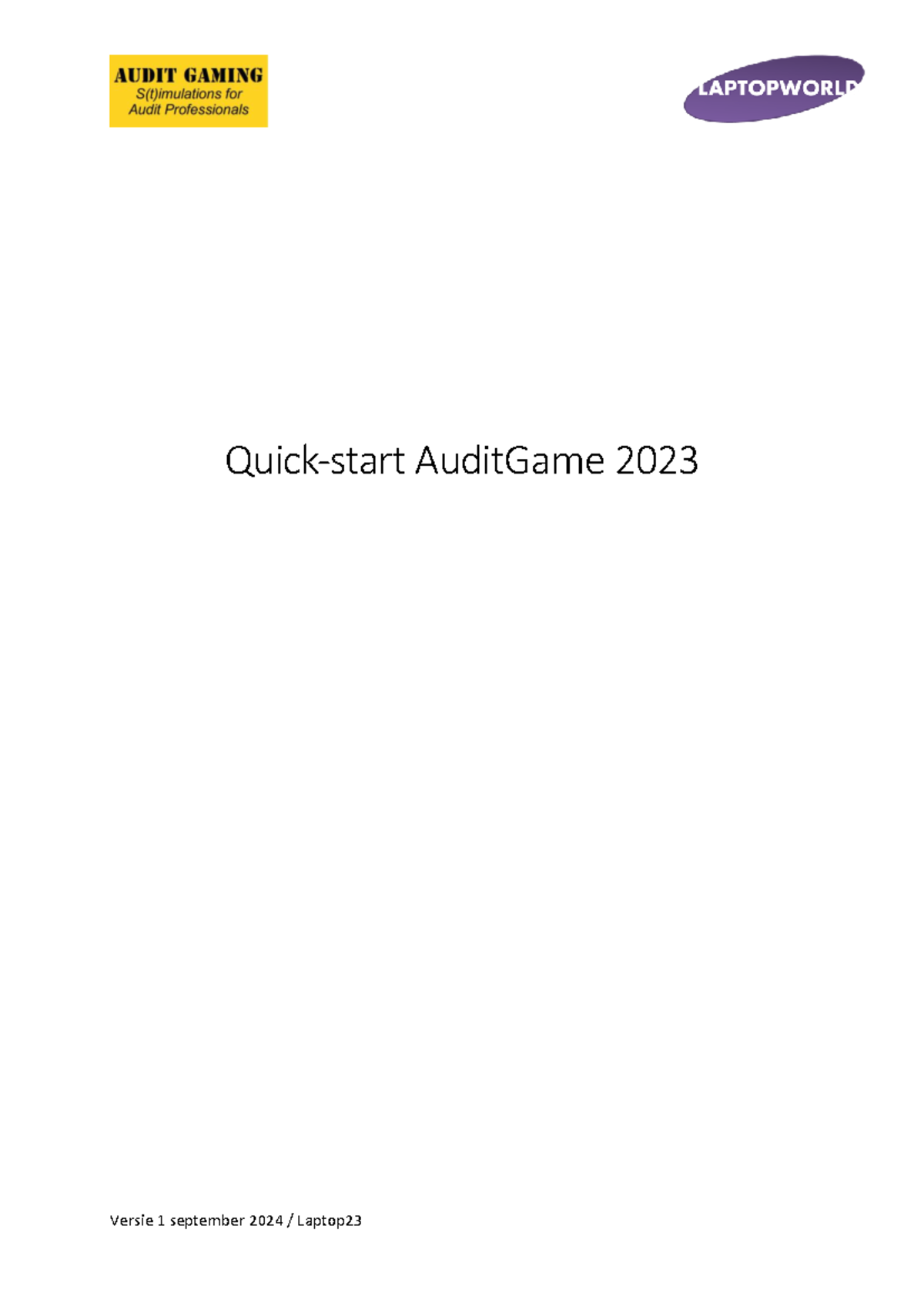 Studentenhandleiding voor AuditGame (Versie 1) - Instructies en Updates ...