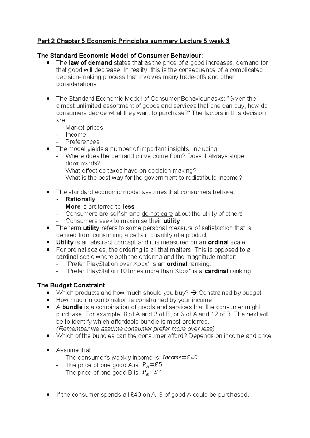 Part 2 Chapter 4 Economic Principles summary Lecture 5 week 3 - Part 2 ...