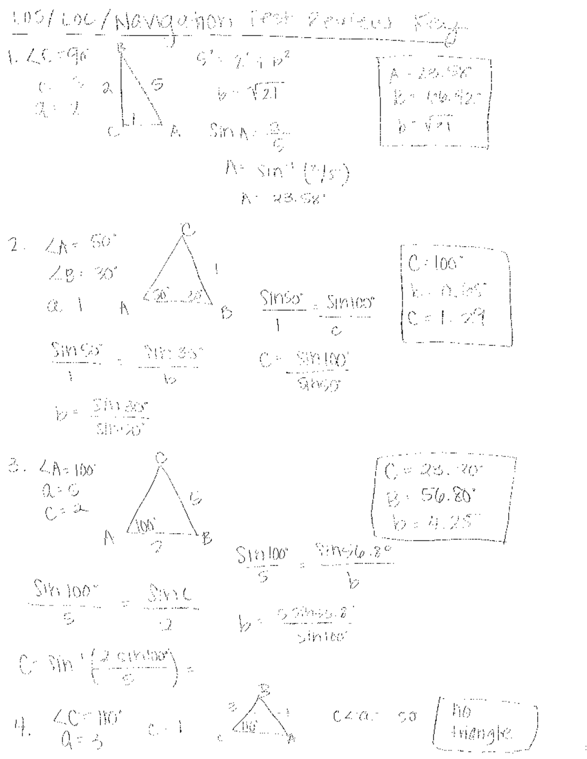 KEY LOS LOC Navigation Test Review - MATH 1210 - Studocu