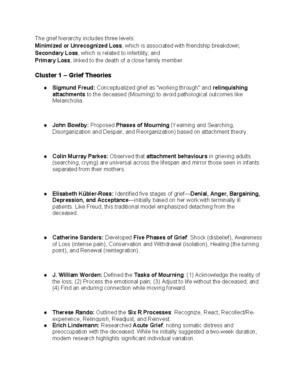 Grief Theories and Models: Understanding Loss and Mourning Processes ...