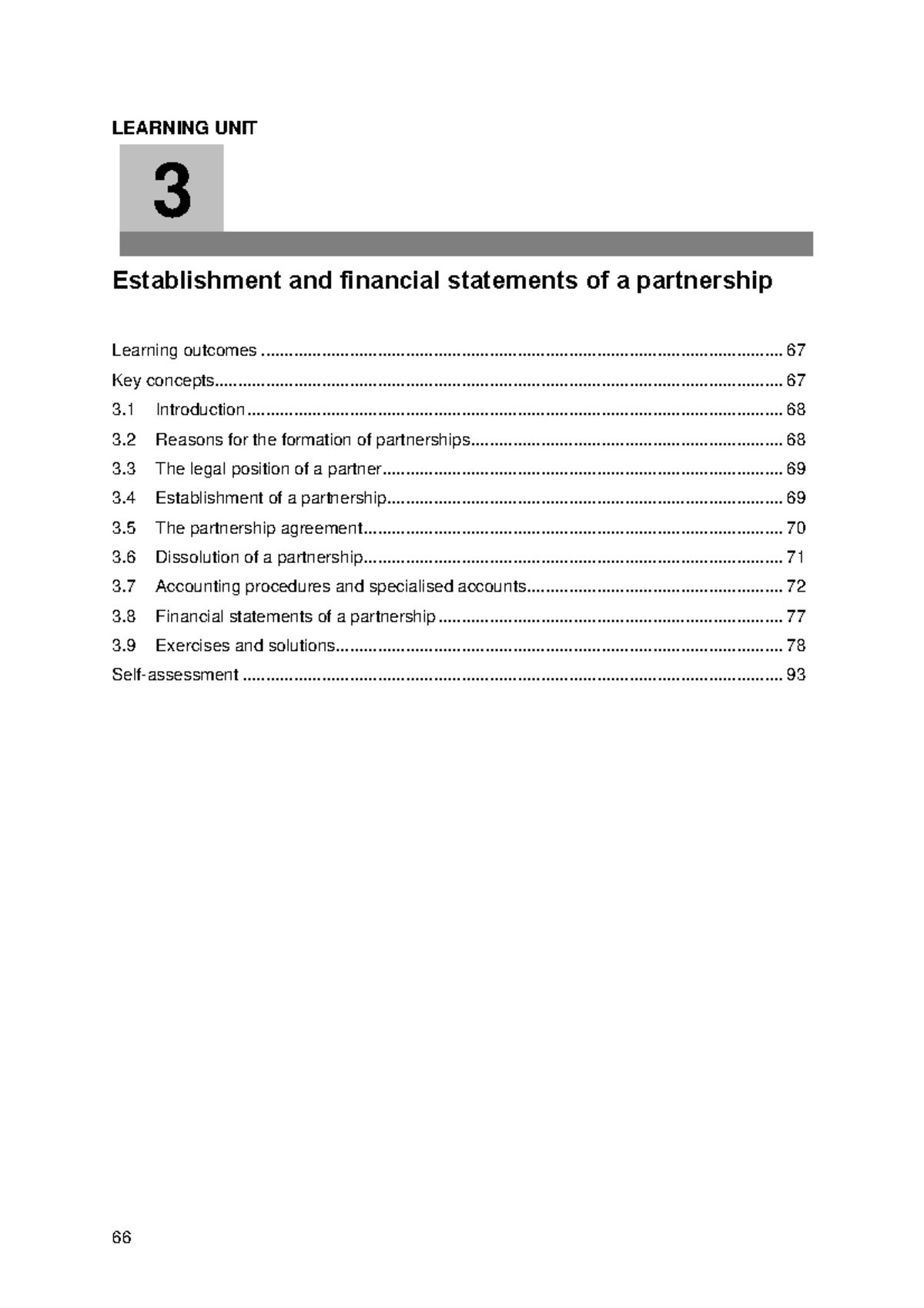 Partnership Financial Statements and Establishment - Study Unit 3 - Studocu