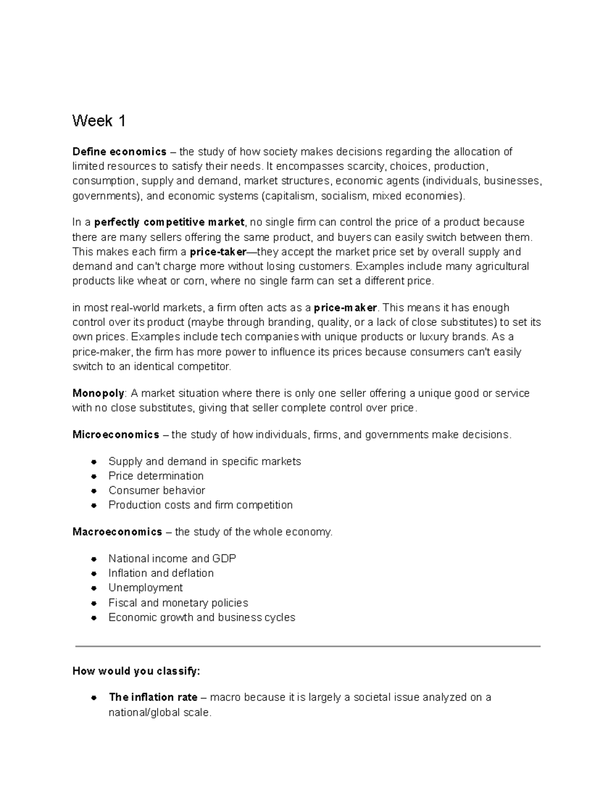 Microeconomics ECN104: Week 1-5 Comprehensive Study Notes - Studocu