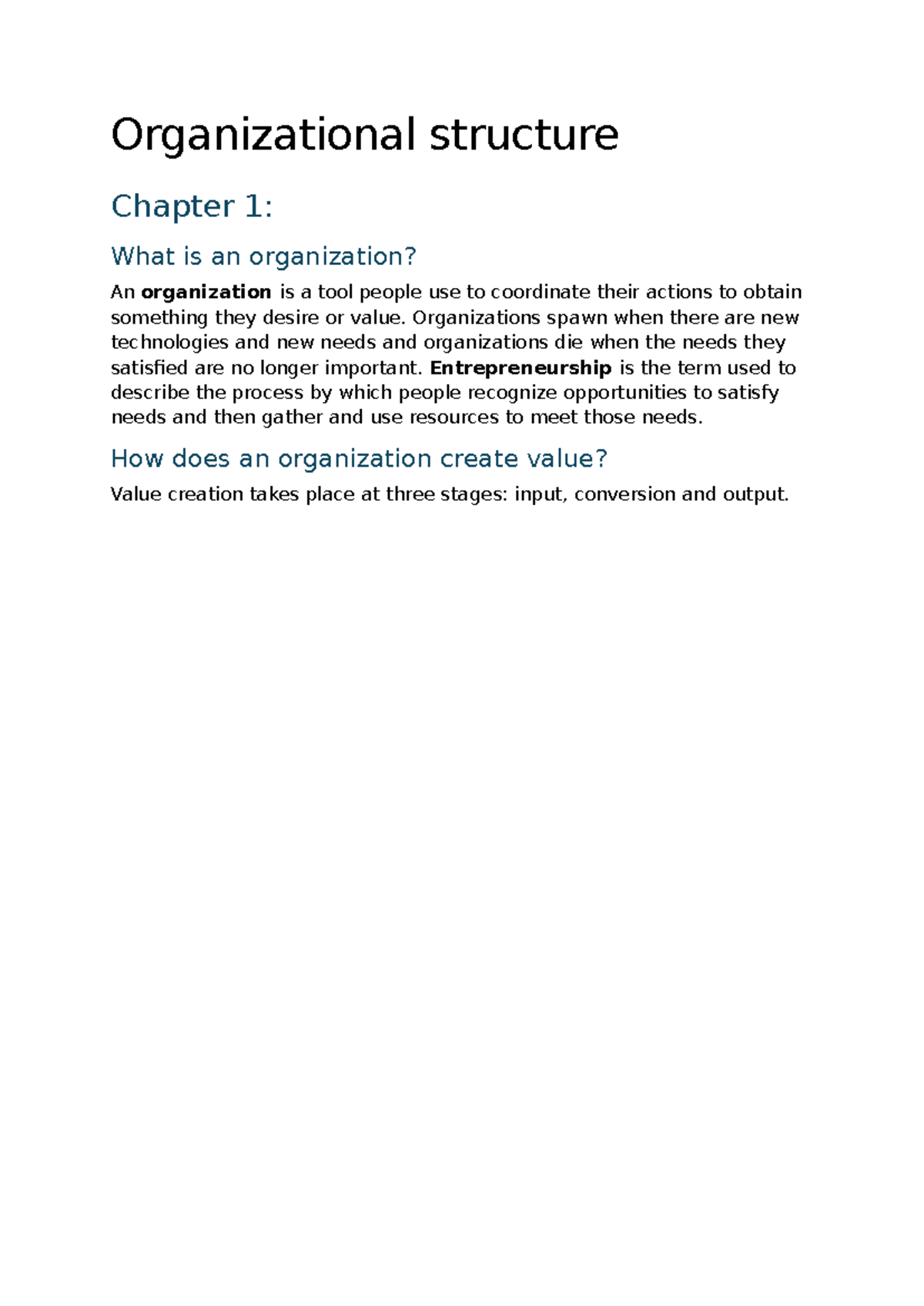 Organizational Structure Chapter 1: Understanding Organizations ...