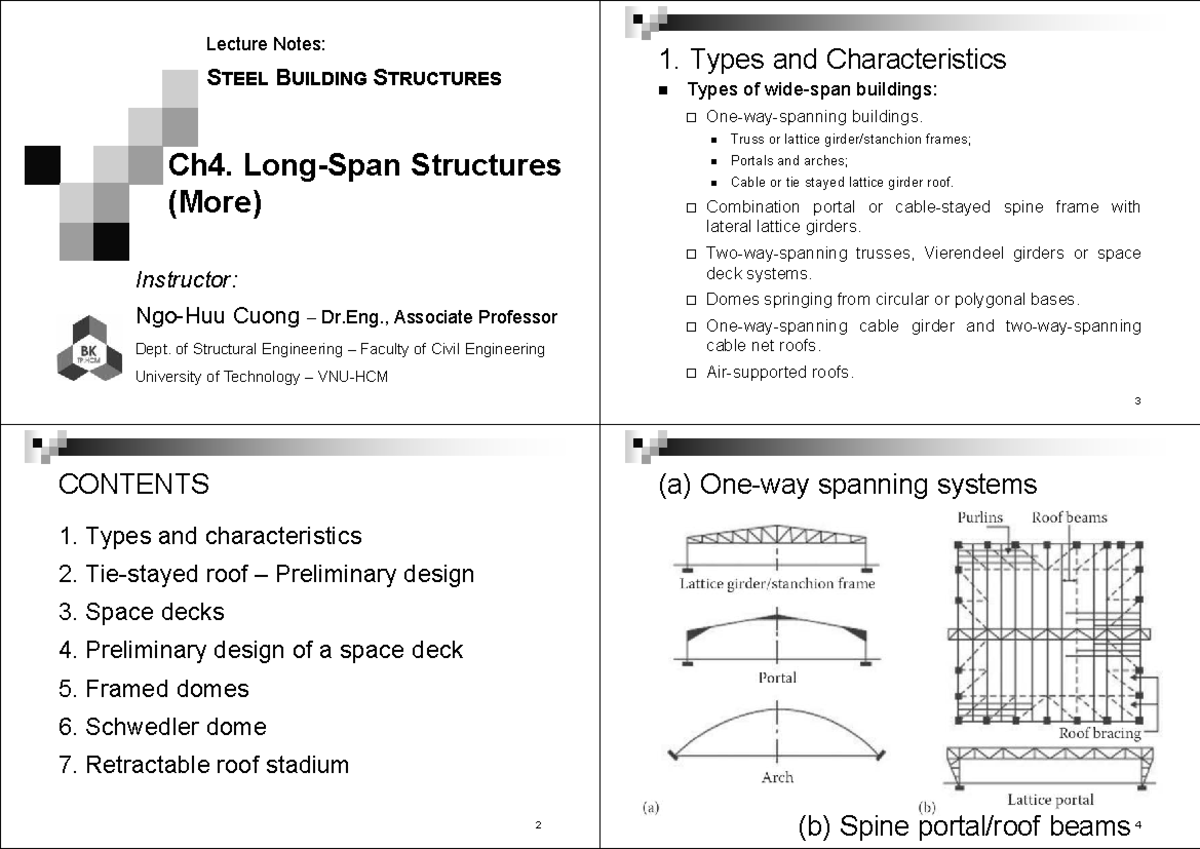 SBS HQ 4: Lecture Notes on Types & Characteristics of Steel Structures ...