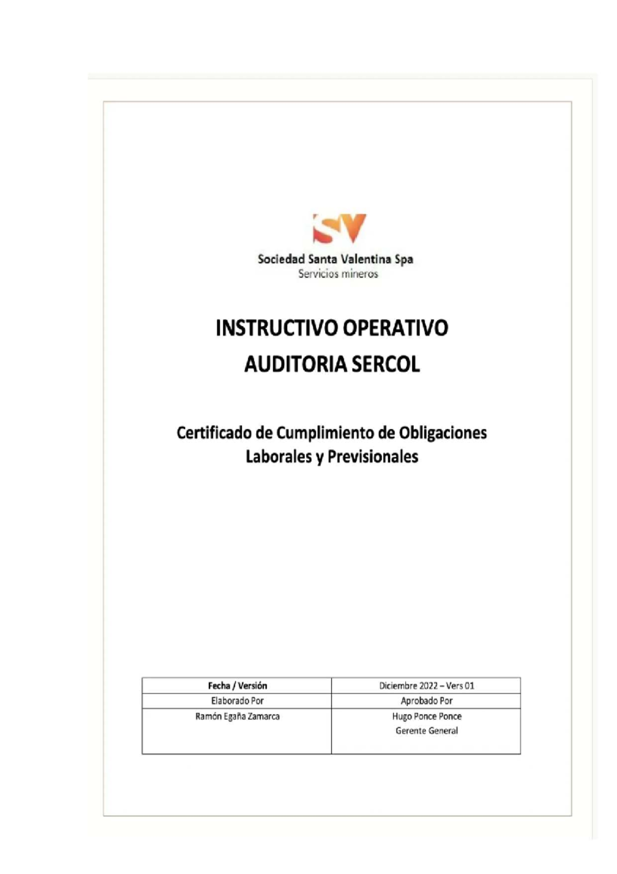 Instructivo Operativo para Auditoría SERCOL - Diciembre 2022 - Studocu