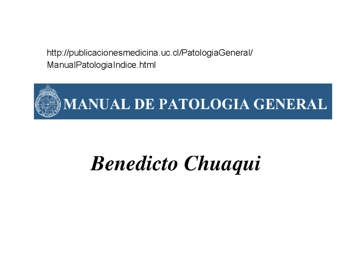 Manual de Patología General - UC - Benedicto Chuaqui: Conceptos Básicos - Document Preview