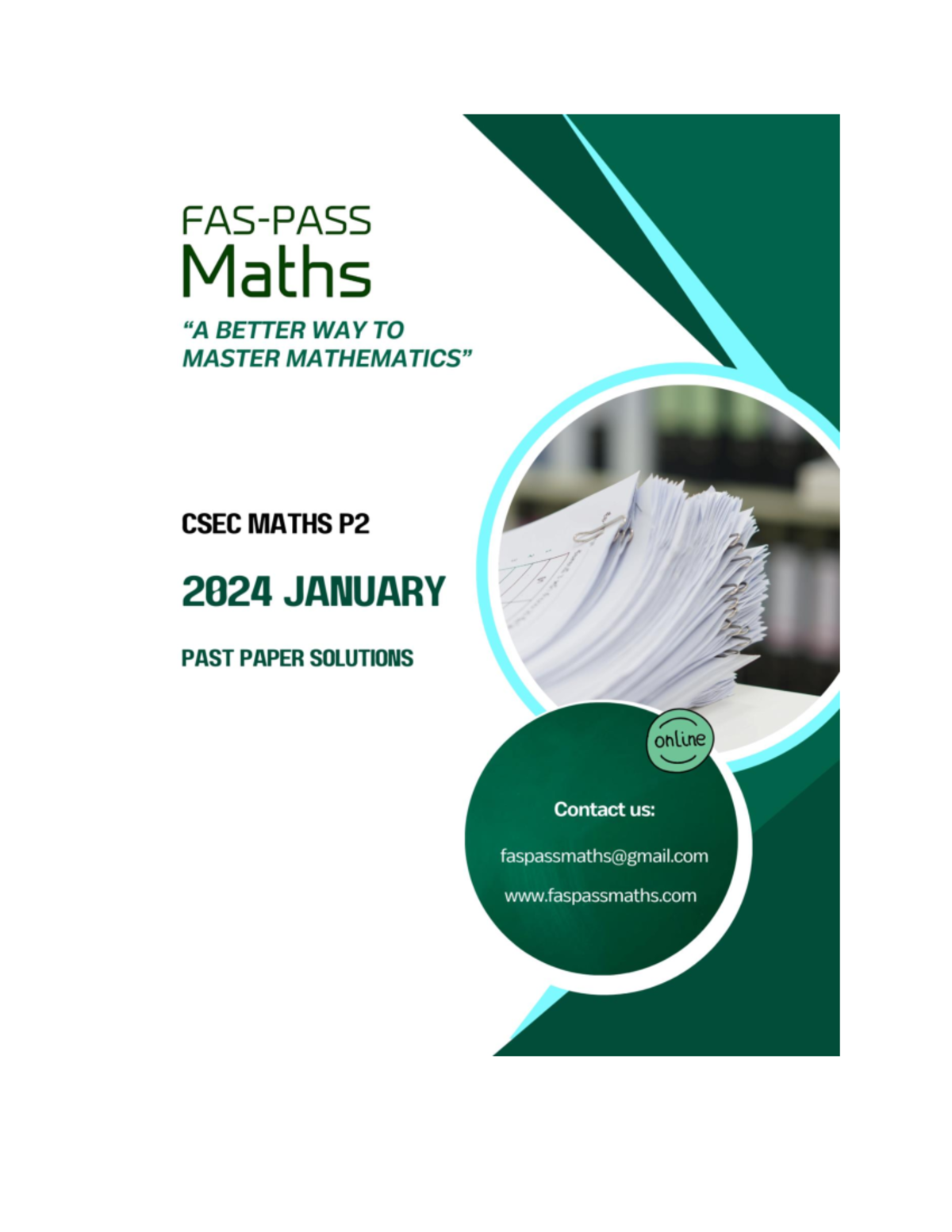 CSEC MATHEMATICS JANUARY 2024 PAPER 2 SOLUTIONS BY SAK & FWA - Studocu