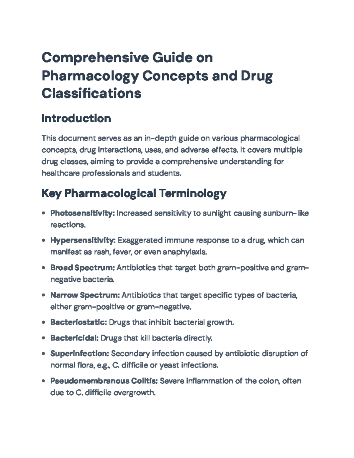 Comprehensive Pharmacology Guide: Drug Classifications &amp; Interactions ...