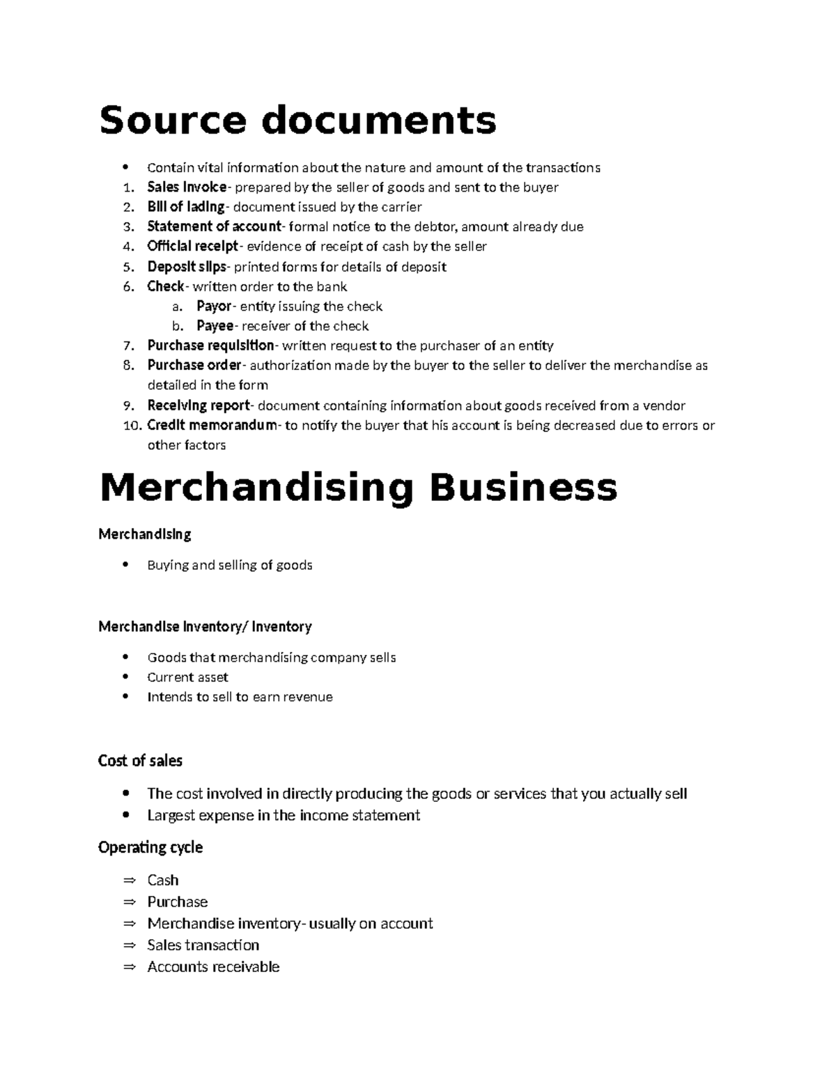 Reviewer accounting - Source documents Contain vital information about ...