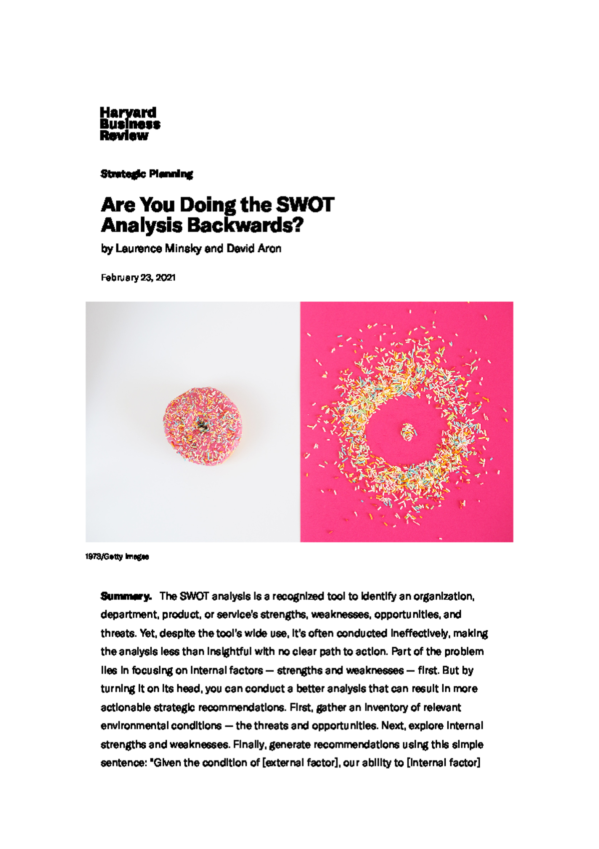 SWOT Analysis: Improving Your Approach for Strategic Planning - Studocu