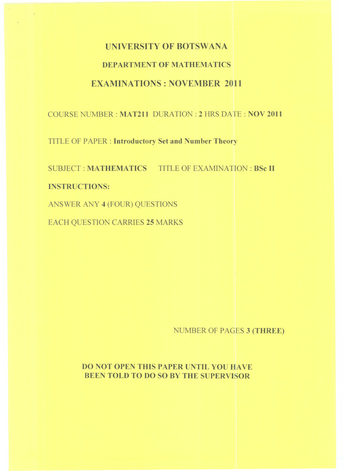 MAT211 - Introductory Set and Number Theory Exam Practice Questions ...