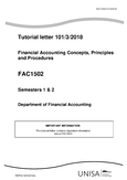 fac1502 - Unisa - financial accounting - Studocu