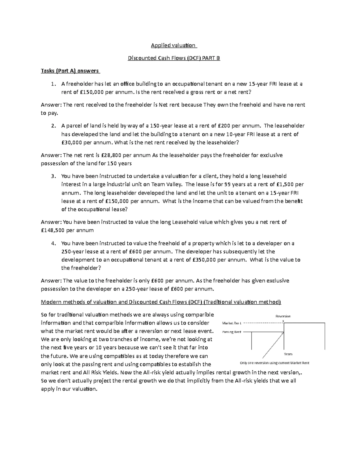 (Part A) - Traditional Investment Valuation Introduction to Term ...