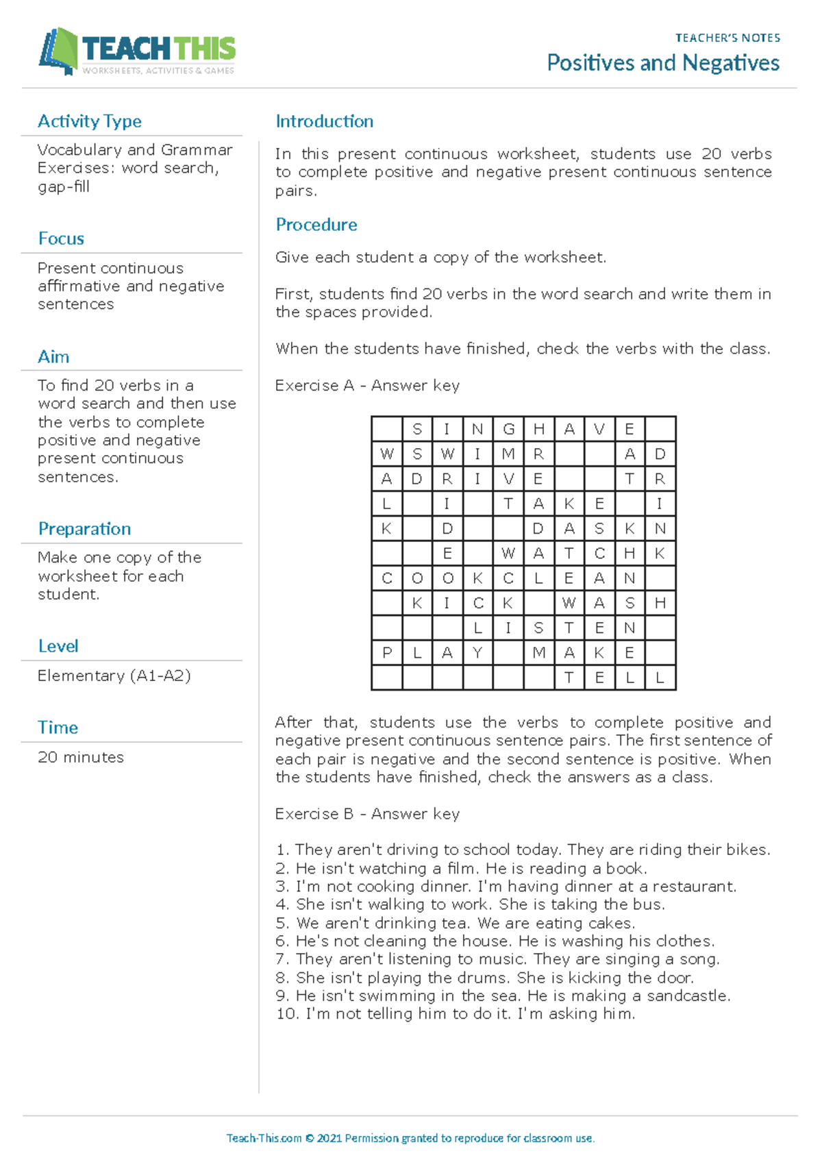 Negatives And Positives Worksheet - AIBSKV