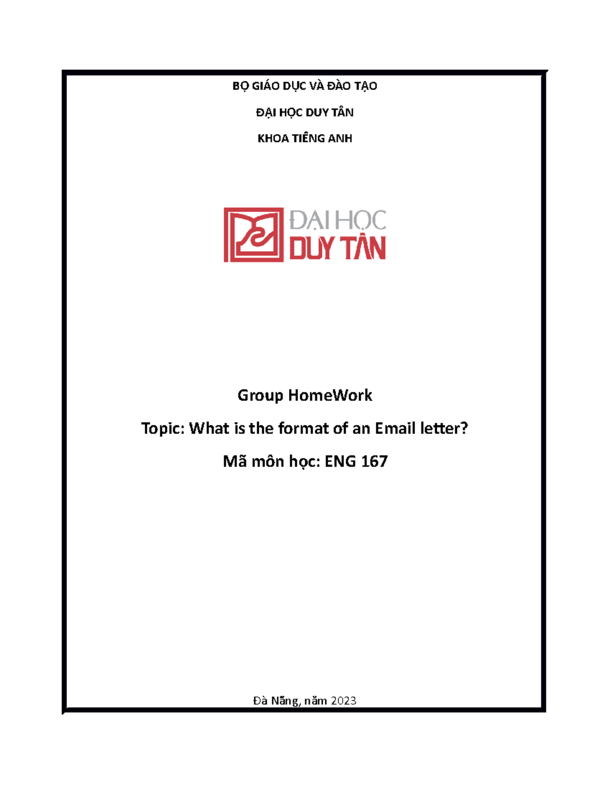 Email Writing Format Guide - ENG 167 Group Homework - Studocu