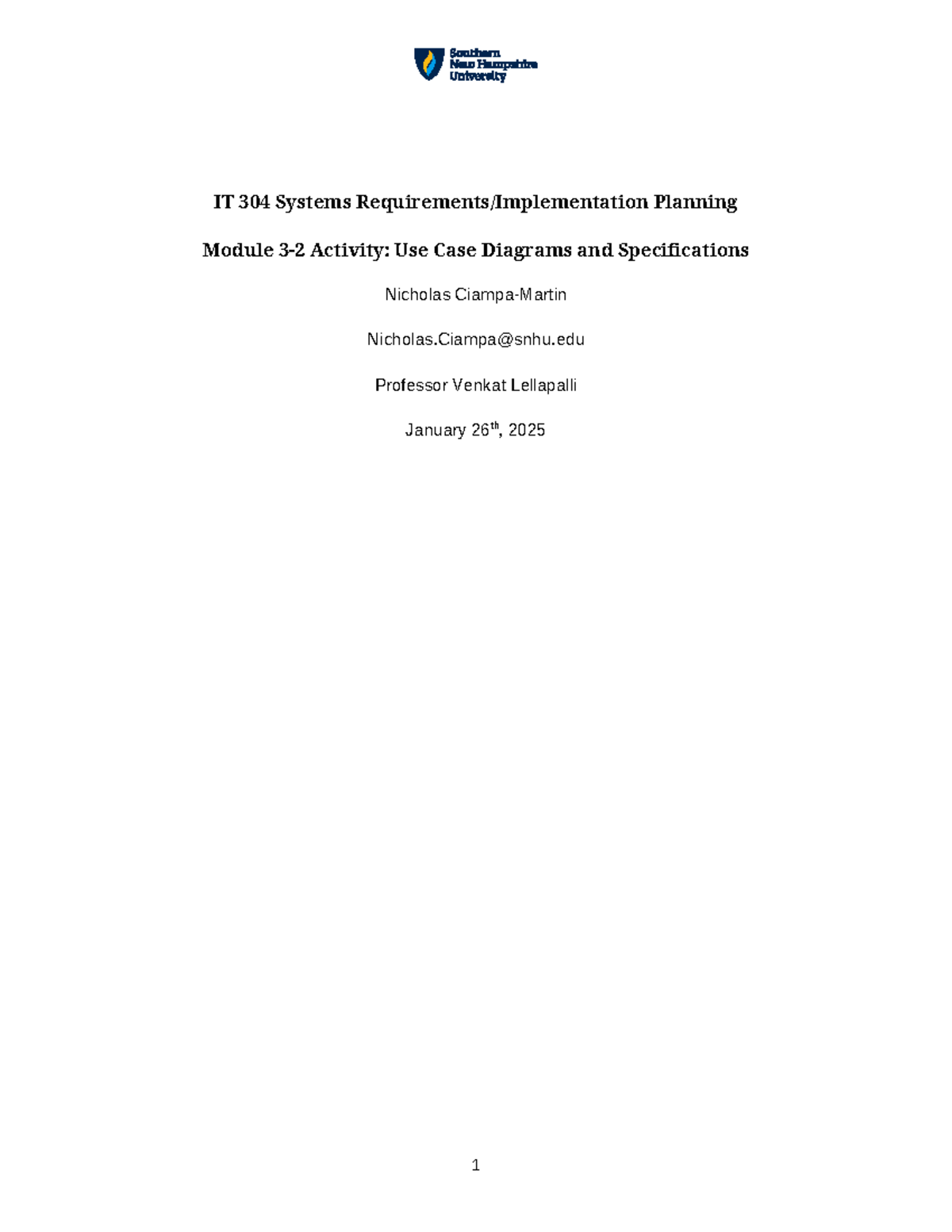 Business Use Case Diagrams and Specs for IT304 Module 3 Activity - Studocu