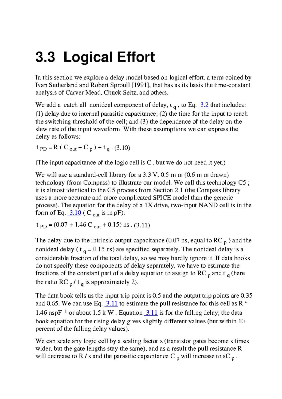 3.3 Logical Effort: Delay Modeling in CMOS Technology (1MOD 2) - Studocu