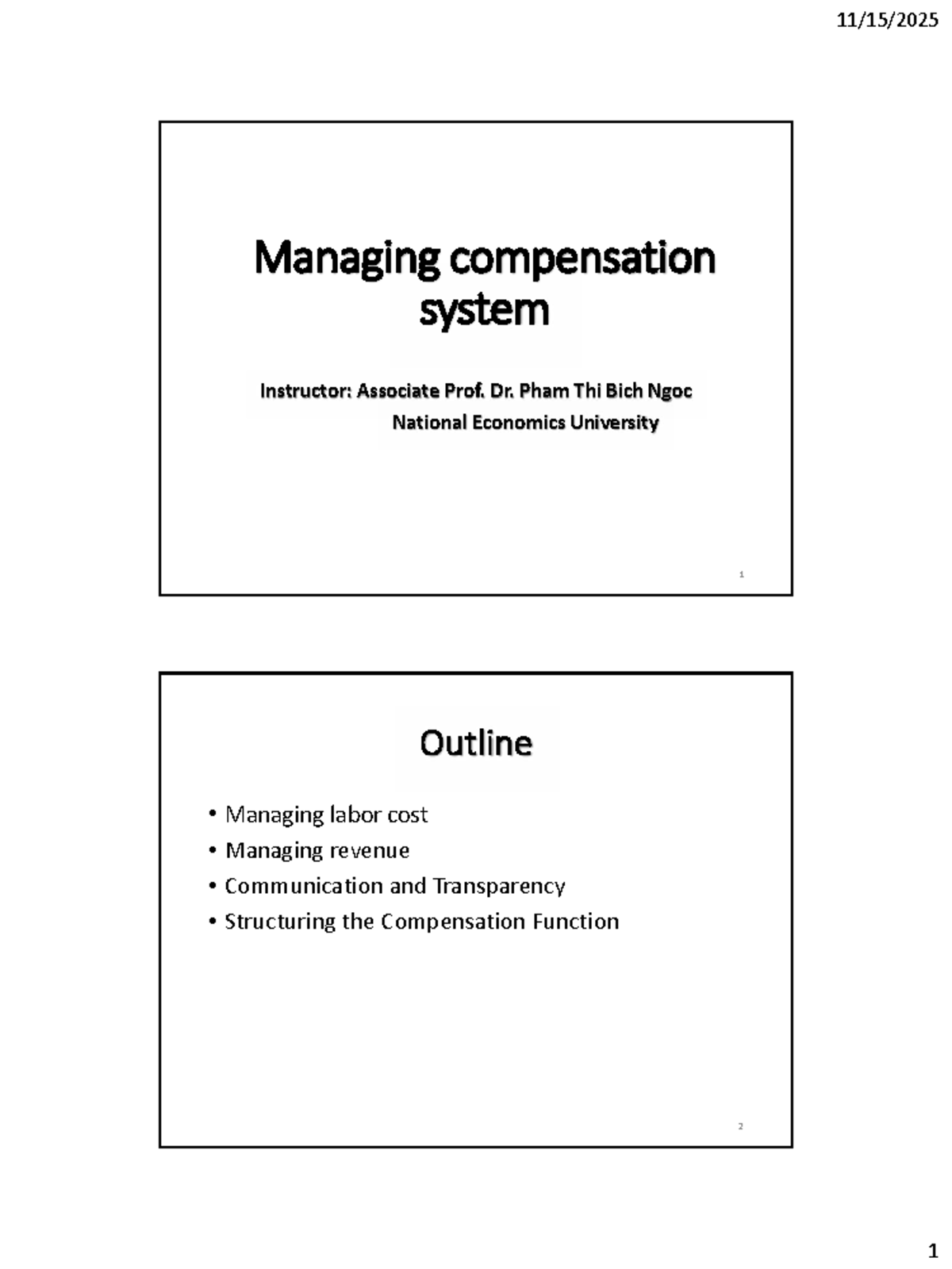 Managing Compensation System 2025: Strategies and Insights - Studocu