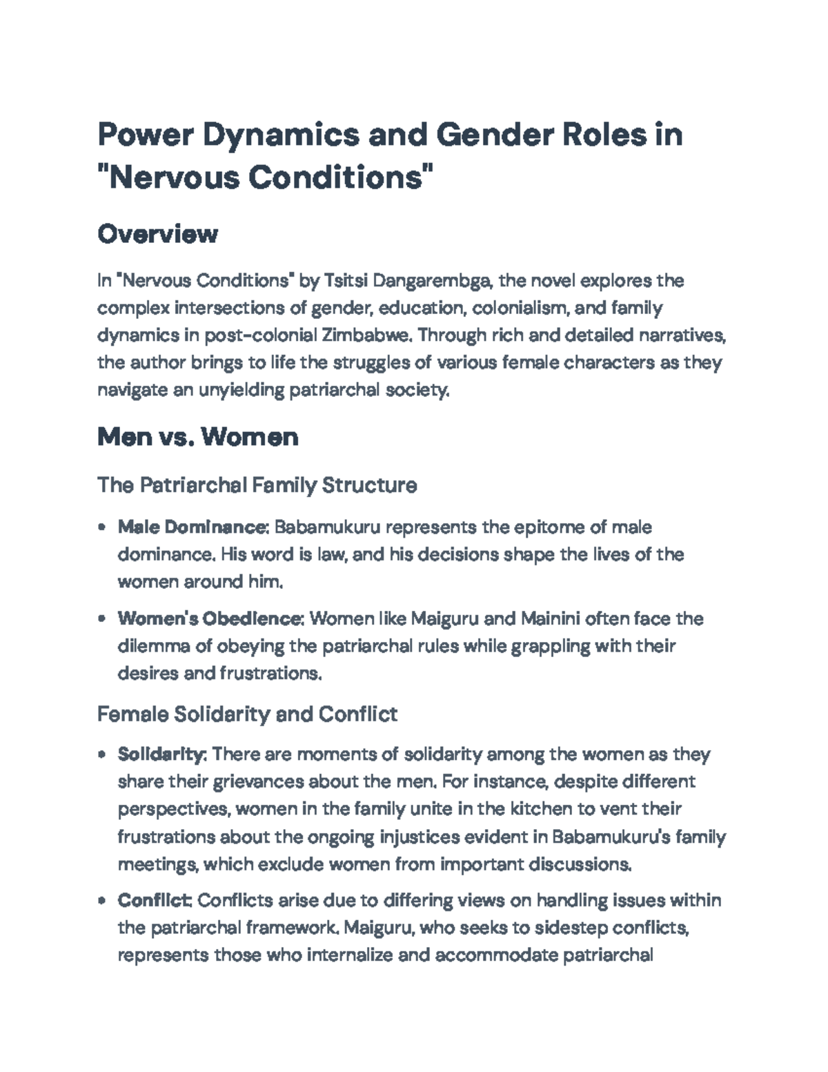 Gender Roles and Power Dynamics in 