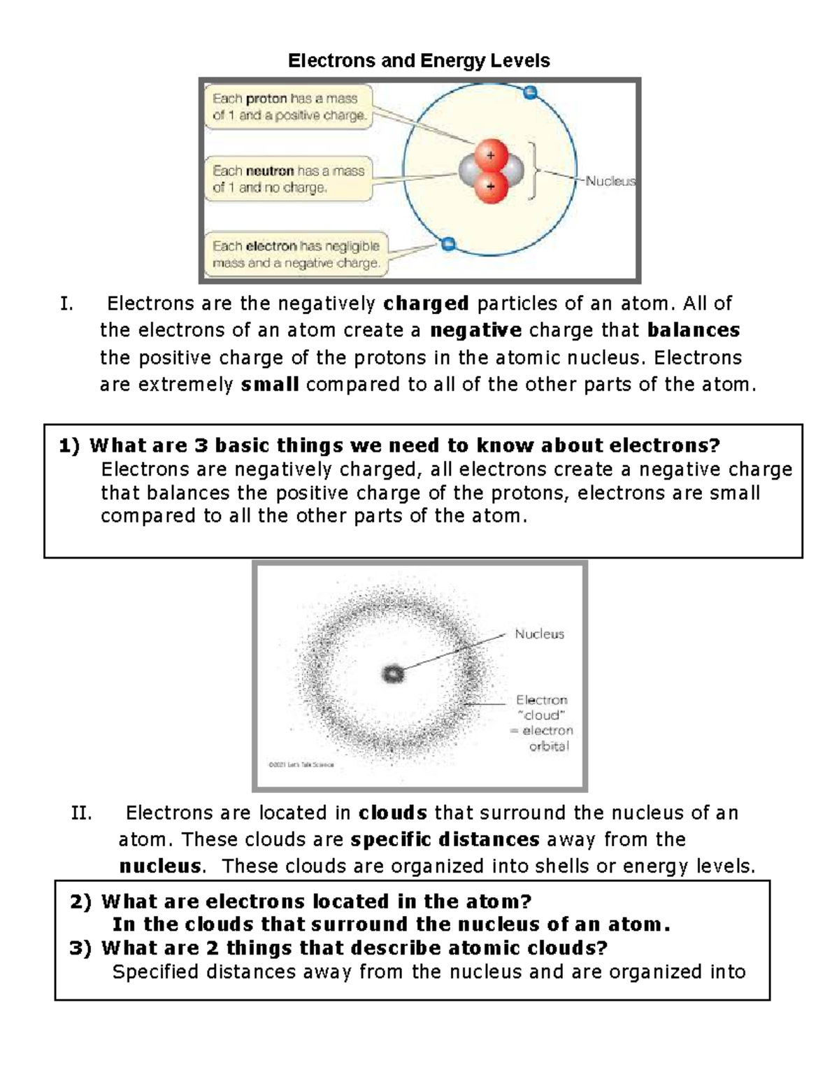 Electrons, Shells, Orbitals: An Overview of Atomic Structure - Studocu
