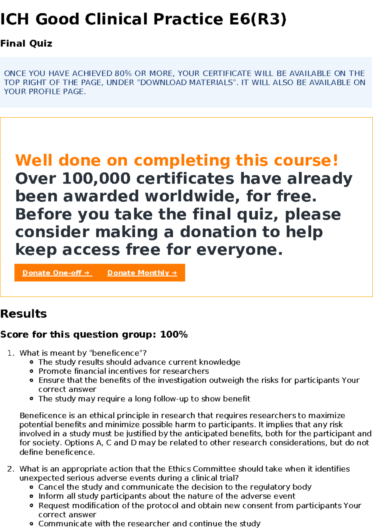 ICH GCP E6(R3) Final Quiz - Test Your Knowledge on Clinical Trials ...