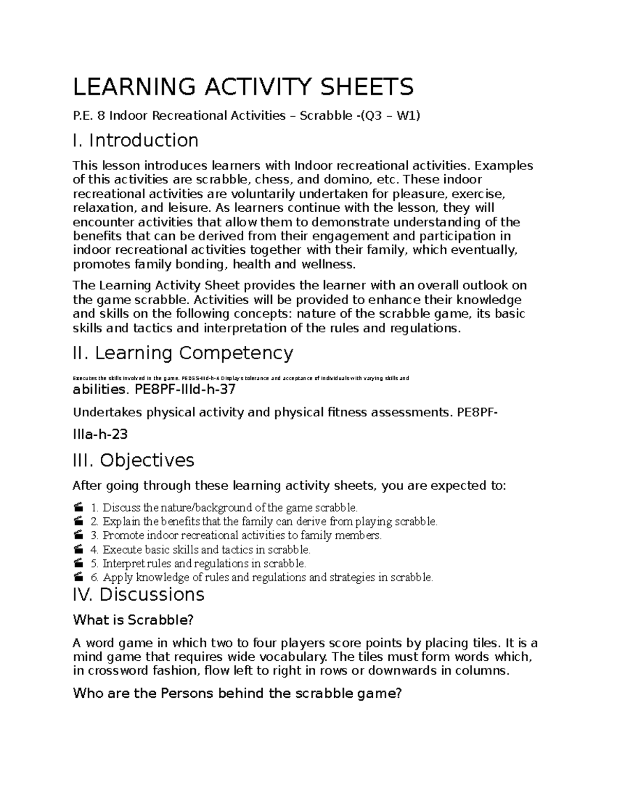 Lp q3 l1 pe - Lesson Plan on the subject of Physical Education ...
