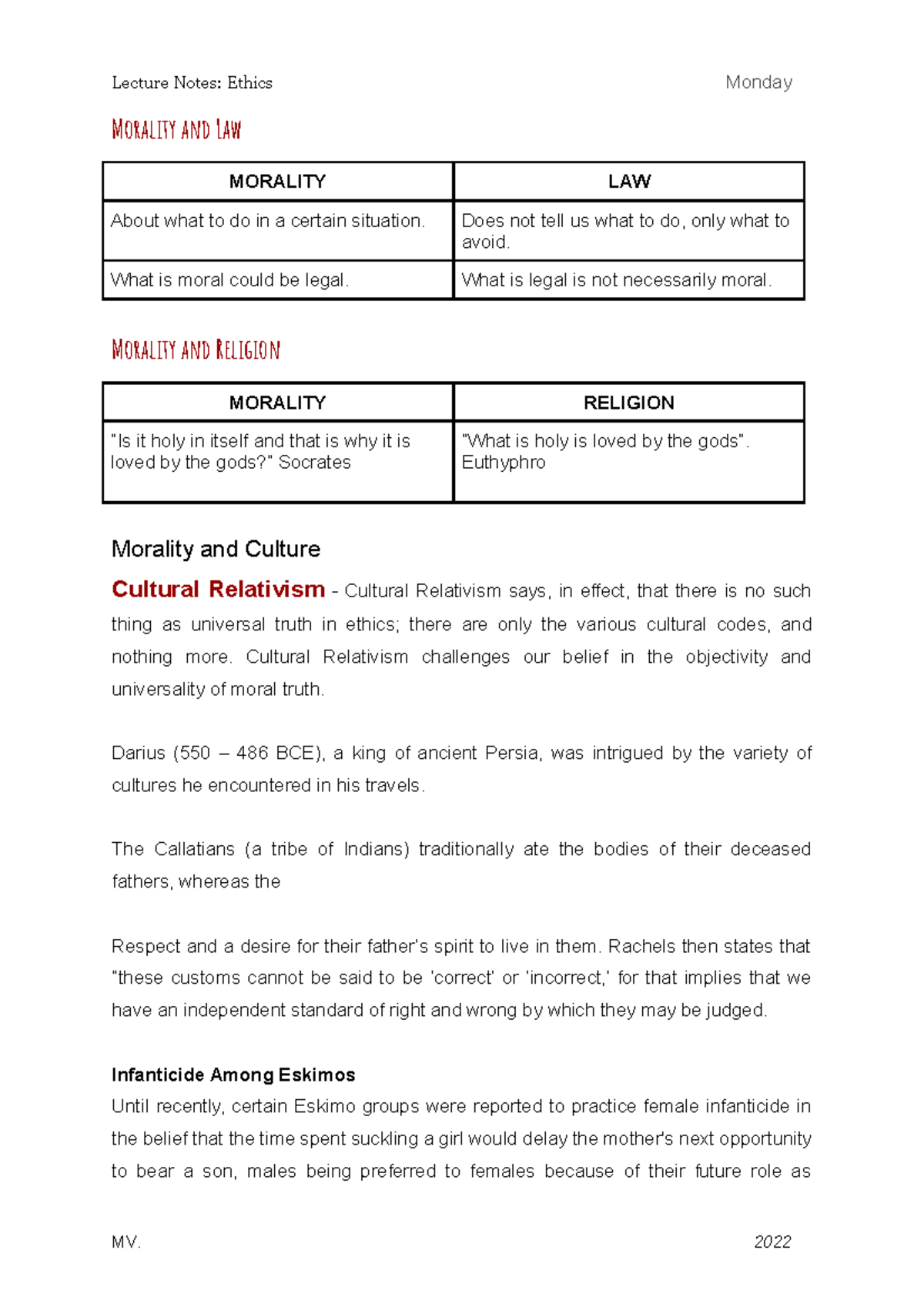 Morality and other Normative Systems(Week3_Lecture Notes) - Morality ...