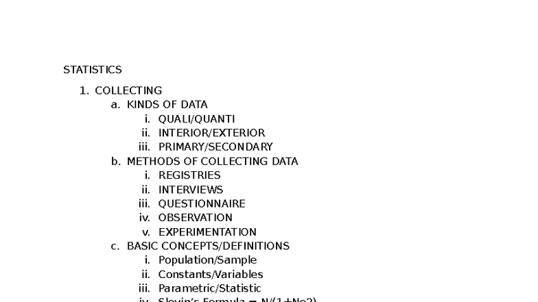 STATISTICS 101: Data Collection, Analysis, and Interpretation - Studocu
