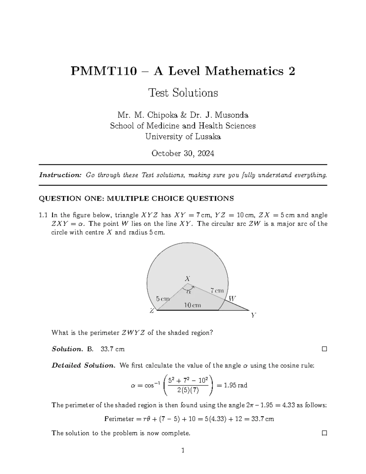 Pre-Med A-Level Mathematics PMMT 100/110 S1 2024 Course Outline - Studocu