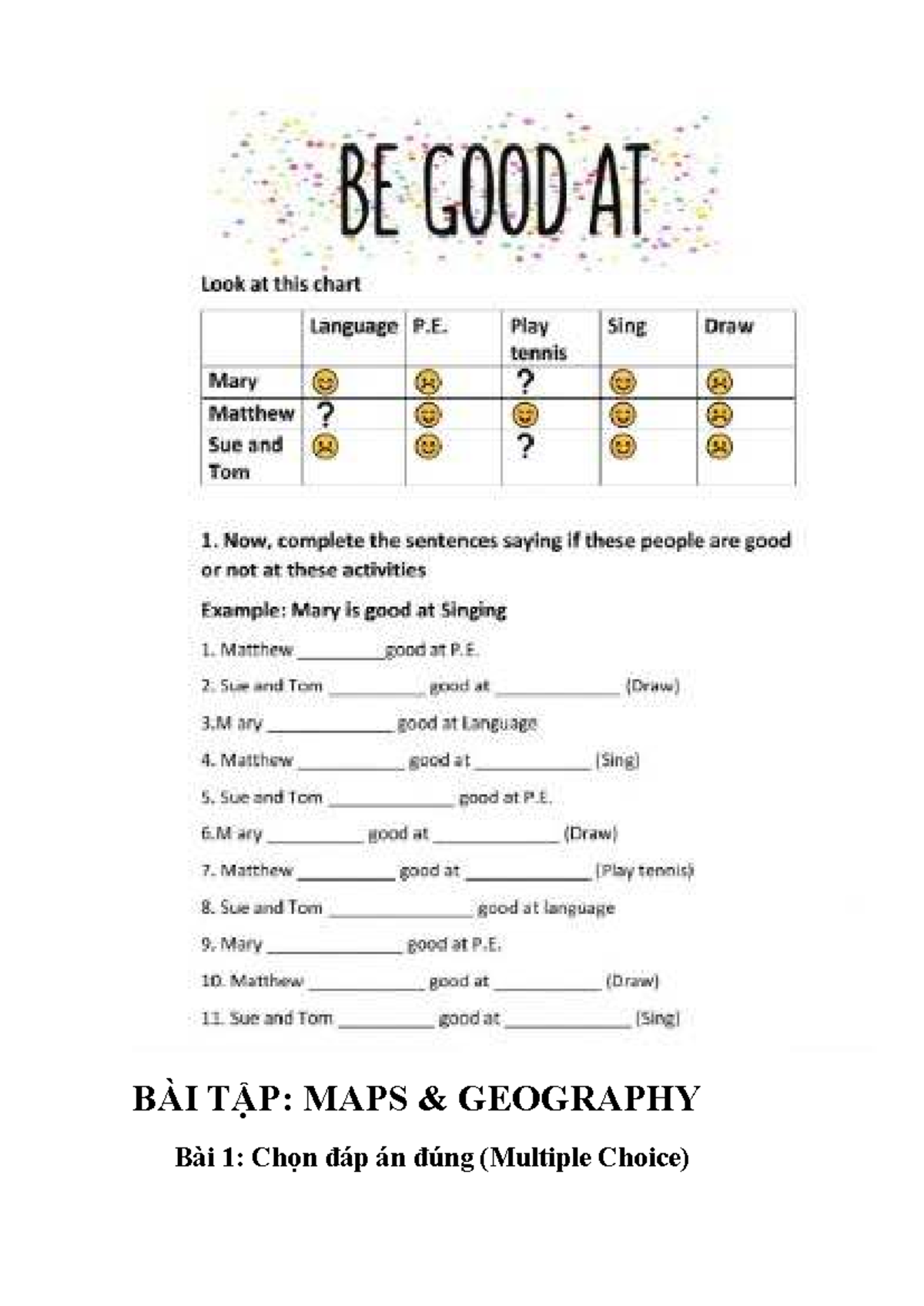 CK5 MAPS - Geography Exercises: Multiple Choice & True/False - Studocu