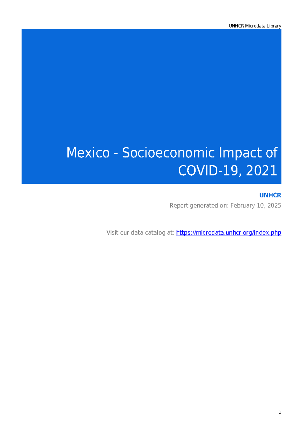 Mexico Socioeconomic Impact of 2021: UNHCR Survey Analysis - Studocu