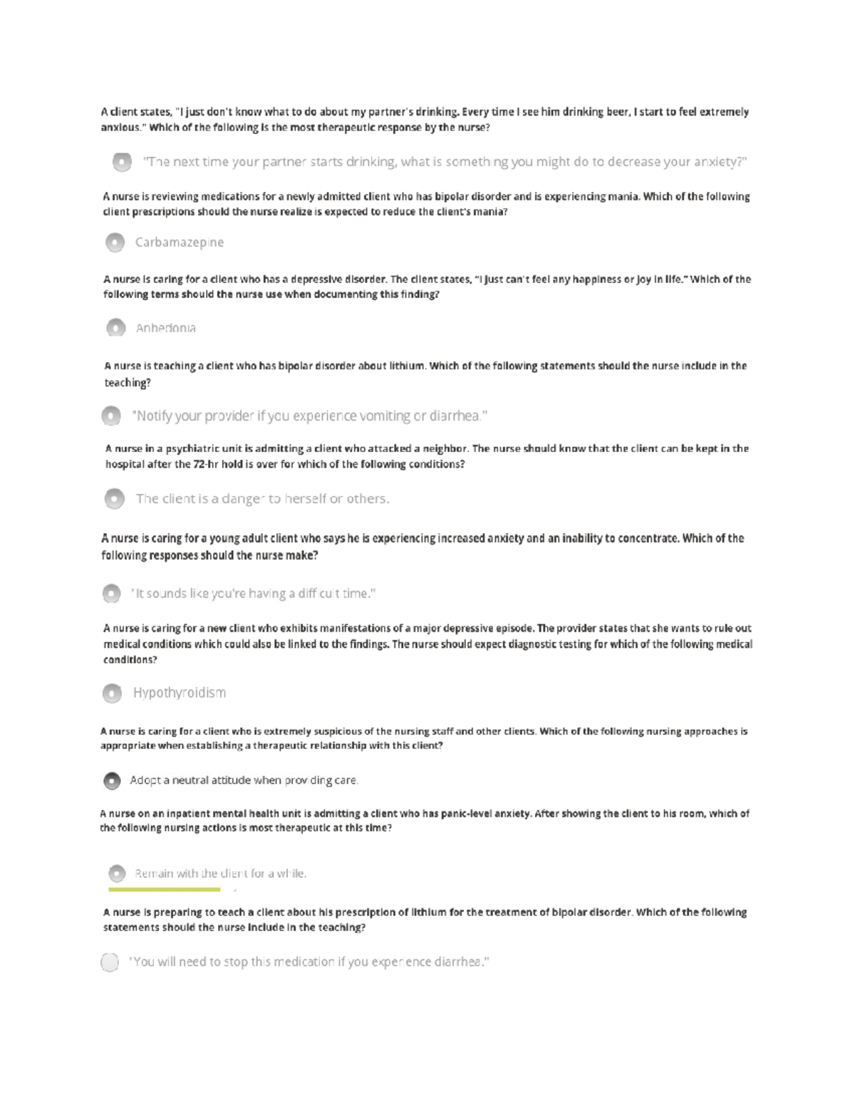 MH Test 3 - Mental health practice quiz - Deprecated API usage: The SVG ...