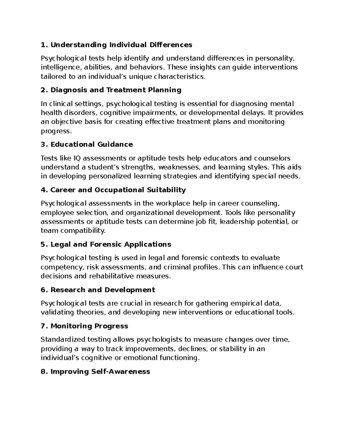 Mind - Importance of psychological testing - Understanding Individual ...
