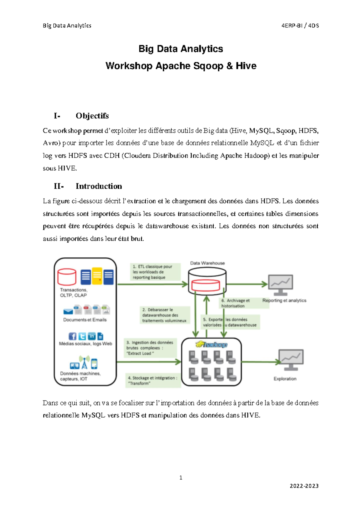 Workshop Sqoop - big data - 1 Big Data Analytics Workshop Apache Sqoop ...
