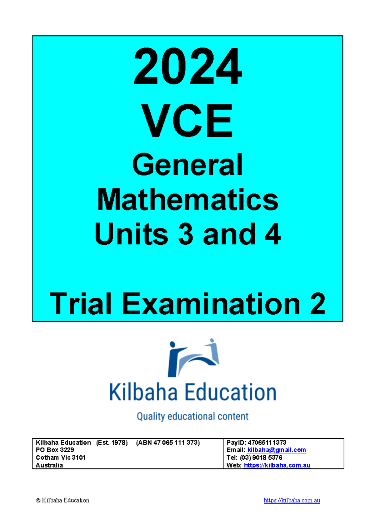 2024 GM34 2Q - genral; meths - 2024 VCE General Mathematics Units 3 and ...
