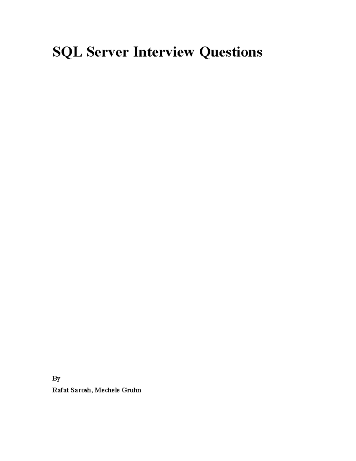 SQL Server Interview Questions: Comprehensive Guide for Candidates ...