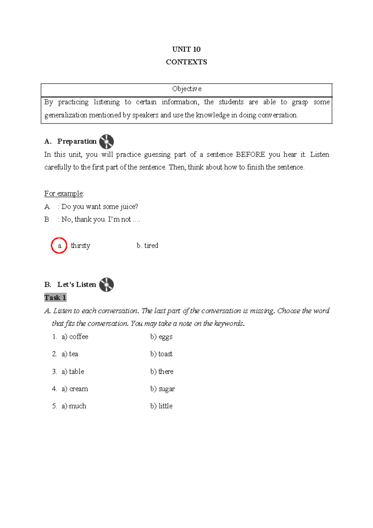UNIT 10 Contexts - Final Exam Preparation for Listening Skills - Studocu