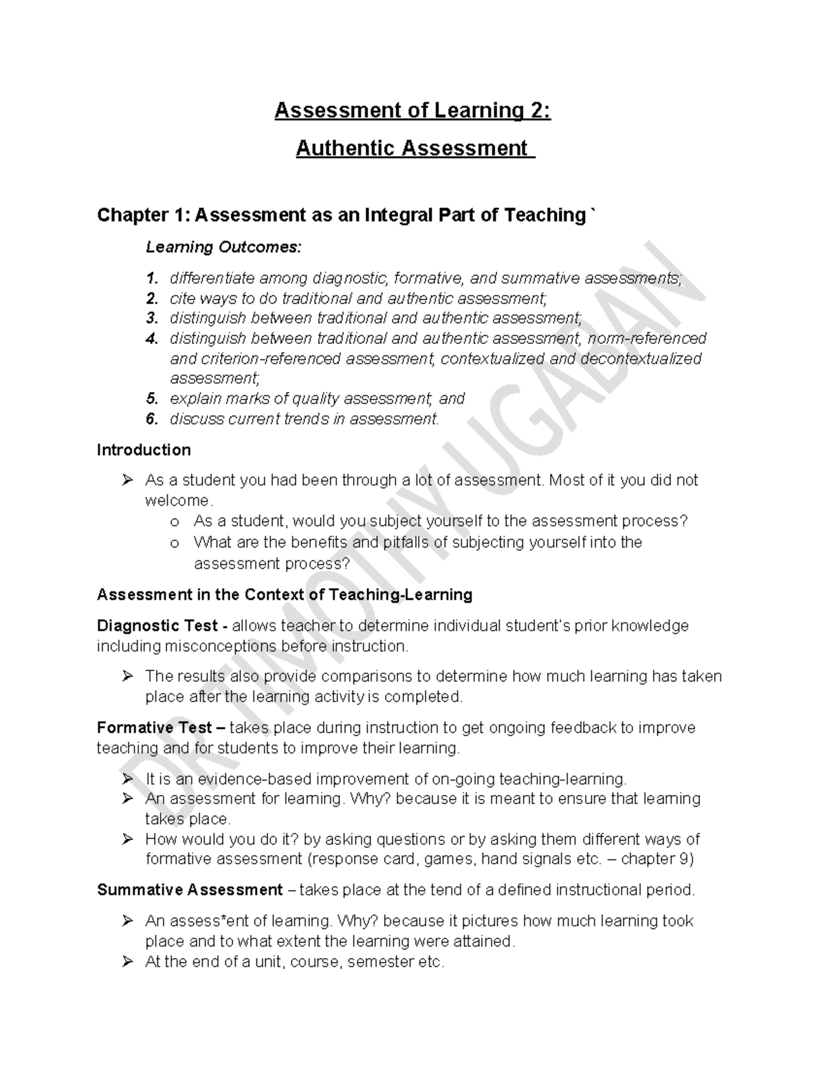 Assessment of Learning 2: Authentic Assessment Overview and Key ...