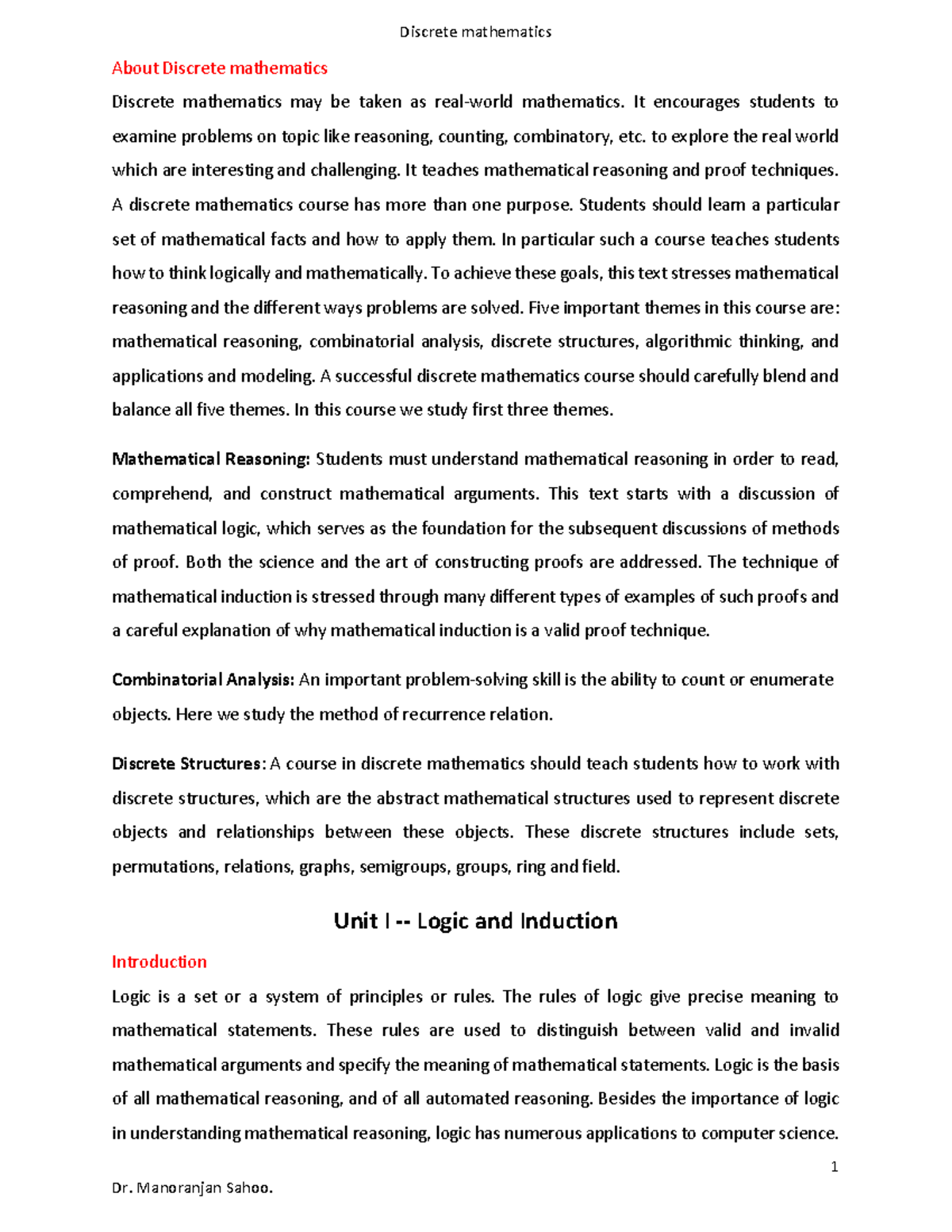 DM Note - Discrete Mathematics Overview and Key Concepts - Studocu
